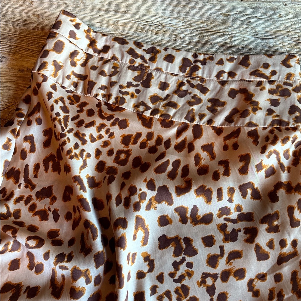 Free People Normani Women’s Leopard Print Bias Cut Satin Midi Skirt